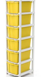 PALAK 6 Plastic Modular Drawer System for Home, Office, Hospital, Parlor, Doctors Plastic Free Standing Chest of Drawers