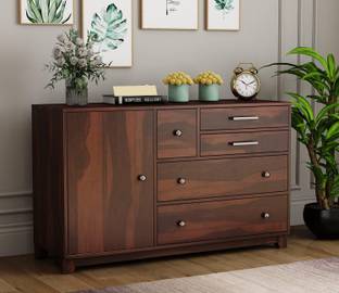 Rajasthali Wood Decor Sheesham Wood Cupboard, 4 Drawer Wardrobe, Almirah For Living & Home Area Solid Wood Cupboard