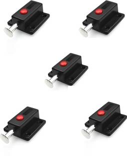 HEVASNEK 5 PCS Sliding Locks, Automatic Door Bolt with Red Push Button Combination Lock