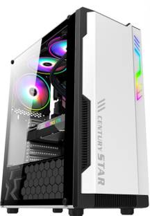 Plutofy S100 By Century Star Supports ATX,MATX,MITX | Pre-installed 5 x 120mm RGB Fans Mid Tower Cabinet with USB 2.0 and USB 3.0 Ports Compatible with Computer