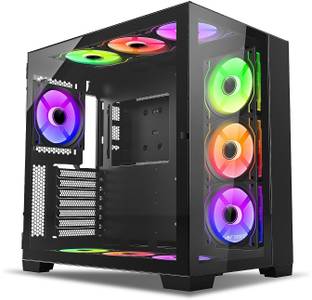 Ant Esports Crystal XL | Support ATX, Micro-ATX, Mini-ITX with Pre-Installed 4 x 120mm Fan Mid Tower Cabinet