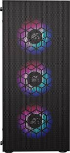Ant Esports ICE-110 Pre-Installed 3 x 120mm Front, Fans 1 x 120 mm Rear Fan ATX Mid-Tower Cabinet with USB 2.0 and USB 3.0 Ports Compatible with Computer