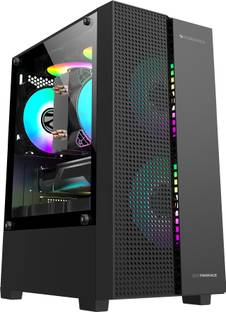 ZEBRONICS TWOFACE Gaming Mini-Tower mATX/ITX, 3 RGB Fans,Tempered Glass Mini Tower Cabinet with USB 2.0 and USB 3.0 Ports Compatible with Gaming Console