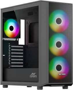 Ant Esports 411 Air | Support ATX, Micro-ATX, Mini-ITX with Pre-Installed 4 x 120mm Fan Mid Tower Cabinet