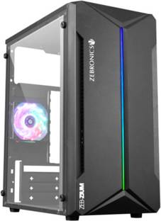ZEBRONICS ZIUM Mid-Tower, Gaming Cabinet, M-ATX/M-ITX, Multicolor Fan, LED Strip Mid tower Cabinet