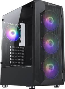 ZEBRONICS APEX Edge Gaming Cabinet, Full-Tower, E-ATX/ATX/mATX/ITX, 4 ARGB Full Tower Cabinet with USB 2.0 and USB 3.0 Ports Compatible with Gaming Console