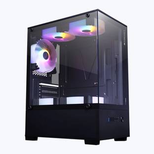 ZEBRONICS ICEBERG RGB WITH 5 FAN GAMING ATX MID TOWER Cabinet with USB 2.0 and USB 3.0 Ports Compatible with Computer