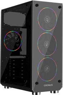 ZEBRONICS ZEB-877B-CRONUS Mid tower Cabinet with USB 2.0 and USB 3.0 Ports Compatible with Gaming Console