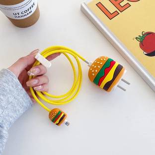 LEATHERTAKE Charger Cover for iPhone 18w-20w Adapter, Cute 3D Cartoon Design, USB Spiral Cable Protector