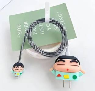 Techno Craft Charger Cover for iphone 18W/20W with Full Cable Protector Shinchan Cable Protector