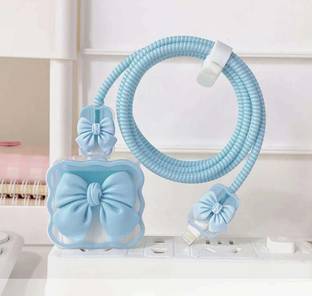 MK Mankrit Compatible for 18-20W 360 Degree Full Protection Cover (Spiral _ Blue) Cable Protector