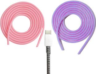 DECRONICS 1.5 Meter Wire Spring Mobile Charger Protector Cover (TCP45), Pack of 2 Cable Protector