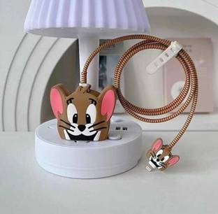 henx jerry charger cover for iphone 18/20W Cute 3D Cartoon Design, USB Spiral Cable Protector