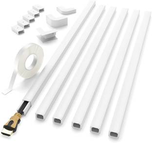 Ofifo 6pcs Cord Hider Cable Raceway Wire Cover for Wall and TV Cable Management Split Side Entry Heat Shrink Cable Sleeve