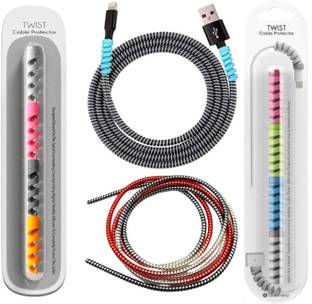 DECRONICS 1.5 Meter 2pcs Charging Cable Winder / Spiral Charger Cable Protector (8 Pieces) Cable Protector