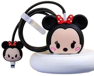 Trinetra "20W U& SB-C Adapter Charger 3D Cute Cartoon Designs Lightning Protec micky Cable Protector