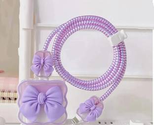 ABC iPhone Charger Case Cover 18-20W Adapter Silicon Charger Cover Purple Cable Protector