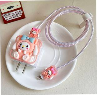 RidivishN Charger Cover for iPhone 18W-20W Charger, Cute 3D Design charger protector with Cable Protector