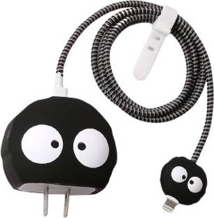 RharanxyN Charger Cover for iPhone 18W-20W Charger, 3D Cartoon Design BigEye Spiral Cable Protector