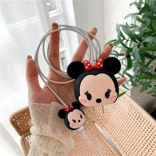 WTG Mini Charger Cover Pink for iPhone 11/12/13/14 Pro Max, Cartoon Design Cable Protector