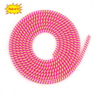 Epaal Spiral Triple Color (2 Pcs) 1.4 Mtr Full Size Cable Charger Protector (Red) Cable Protector
