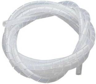 RPI SHOP 2 mtr Transparent 6mm (1/4" Inch) Spiral Cable Wrap, For TV PC Home Flexo Wrap Resealable Cable Sleeve