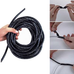 JUKR 6 mm 10 Meter Spiral Wrap Tube Sleeve TV PC Electrical Wire Protector Organizer Flexo Wrap Resealable Cable Sleeve