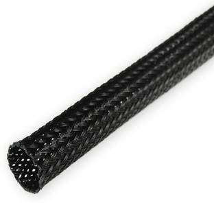 rtsense Black Polyester Nylon Braided sleeve (1 Meter), Wire sleeve Expandable Heat Shrink Cable Sleeve