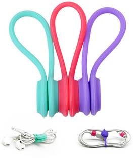 Verilux Cable Clips Cord Organizer Adjustable Fastening Cable Ties Earphone Winder Silicone, Plastic Cable Wraptor Cable Tie