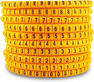 TAAPSEE 0 to 9 Numbers Flexible PVC Cable Marker Labels Tags Tube Sleeve Upto 6 sq. mm Plastic Flexible Straps Cable Tie