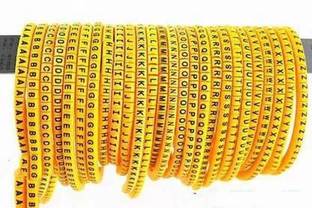 SK TRADERS PVC Ferrules 2.5mm(Alphabet A-Z Cable ) 26pcs x 100pcs =2600 Pcs Plastic Flexible Straps Cable Tie