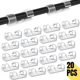 Xtend Cable Organizer Clips, Self-Adhesive Wire Holders, Plastic Cord Management Clips Plastic Hook & Loop Cable Tie