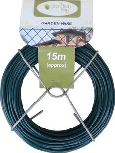 Garden King 15m X 2mm Steel Plant Twist Tie Training Support Green Wire for Garden and Nursery Steel Standard Cable Tie