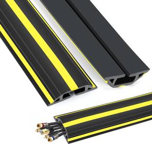 24x7eMall Floor Cable Cover Office Home Workshop Wires Protector 82 mm X 17 mm X (1 Meter) Plastic Flexible Straps Cable Tie