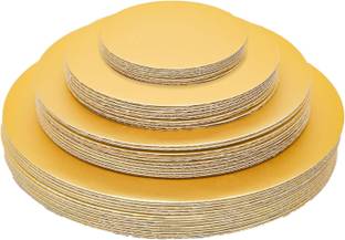 DRAPENZA 20 Pcs Round Cake Base Board Set | 7 8 9 10 inch- 5 Pcs Each MDF Cardboard Paper Cake Server