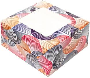 PAPYRUS Window Cake Box 1-2 kg | Transparent Boxes For Packaging (10X10X5) Paper Cake Server