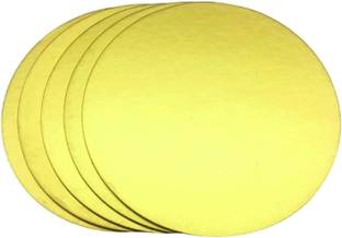 KHAANA PACKAGING 9 Inch Gold Round Cardboard Cake Board Base Thermal Lamination Paper Cake Base Paper Cake Server