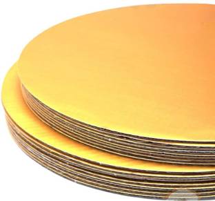 KHAANA PACKAGING Round Cake Base 8, 9, 10 inch (each 5 piece) Thermal Lamination Pack of 15 Paper Cake Server