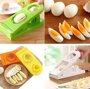 Fulkiza by FULKIZA 2 in 1 Double Cut Boiled Egg Slicer Plastic Multi Purpose Egg Cutter Egg Slicer