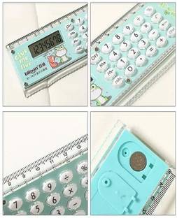 GVJ TRADERS Cartoon Design 15 Cm Scale With Digital Calculator Easy to Use with Calculator Ruler