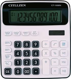 CITLLZEN CT-556N 12 Digits 3.10 inch big LCD display, 120 Steps check, Soft Key, GST Financial  Calculator