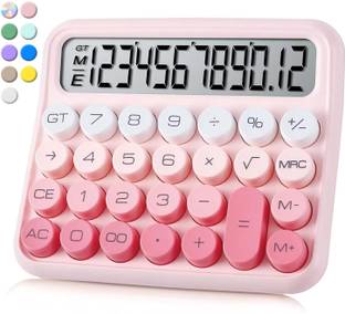 SIRIDHI Colorful Mechanical Switch Calculator, 12 Digits, Large LCD Display Big Round Button Calculator,Easy to Press,for School Office Business Home Financial  Calculator