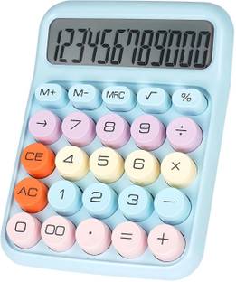 Toyshala New Colorful Mechanical Cute 12 Digit Large LCD Display for School Office etc Colorful Calculator Easy to Press use with AA battery Financial  Calculator