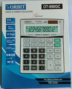 Royal Collection ORBIT OT-990GC HIGH QUALITY ATTRACTIVE LOOK LARGE & HD DISPLAY SOFT TOUCH AUTO REPLAY 12 DIGIT FOR OFFICE & HOME Basic  Calculator