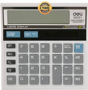 Deli W39231N 12D GT Calculator for Office 3 Years Warranty with Step Check & Correct Function Basic Calculator