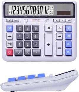 Sancy Large Display Portable Desktop Calculator Charging by Solar Panel 12-Digit Display 4.3 Inches Screen Basic  Calculator