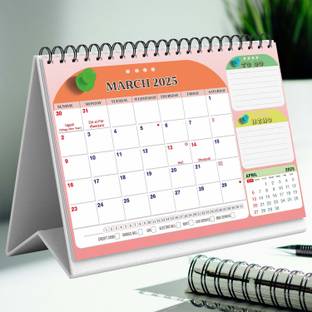 Jeri Elegant Button calendar 12 sheets 120 GSM art card, strong stand Wiro binding 2025 Table Calendar