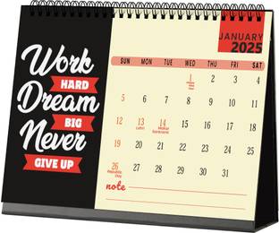 AccuPrints red motivational desk calendar 2025 Table Calendar