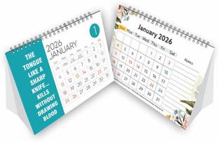 Pixel Motivational Quotes Desk/Table Calendar 2026 Table Calendar