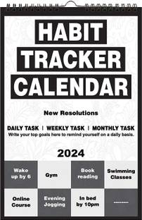 AccuPrints habit wall black and white 2025 Wall Calendar